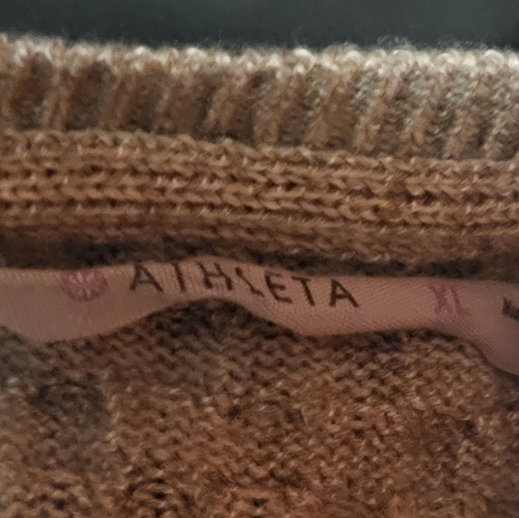 Athleta Honeycomb Taupe Crewneck Wool Blend Tunic Sweater Size XL - Picture 5 of 8